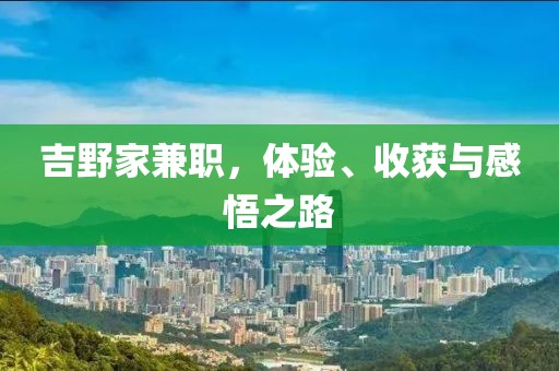 吉野家兼职，体验、收获与感悟之路