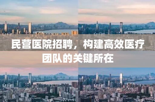 民营医院招聘，构建高效医疗团队的关键所在