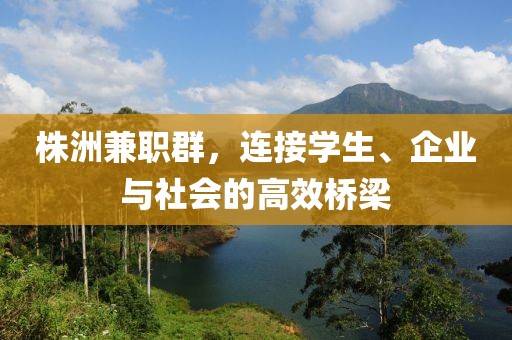 株洲兼职群，连接学生、企业与社会的高效桥梁