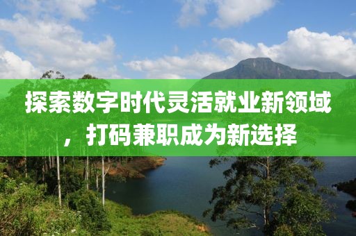 探索数字时代灵活就业新领域，打码兼职成为新选择